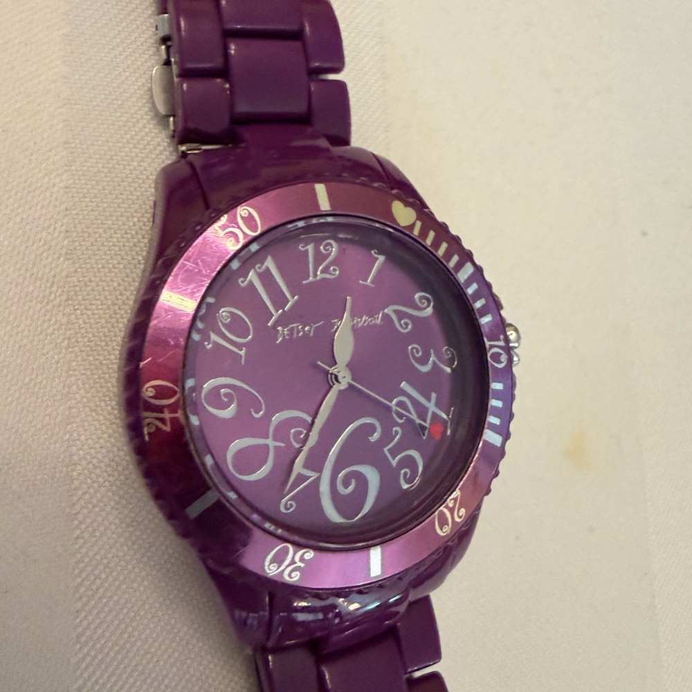 Betsy Johnson Purple Whimsical Dial Watch